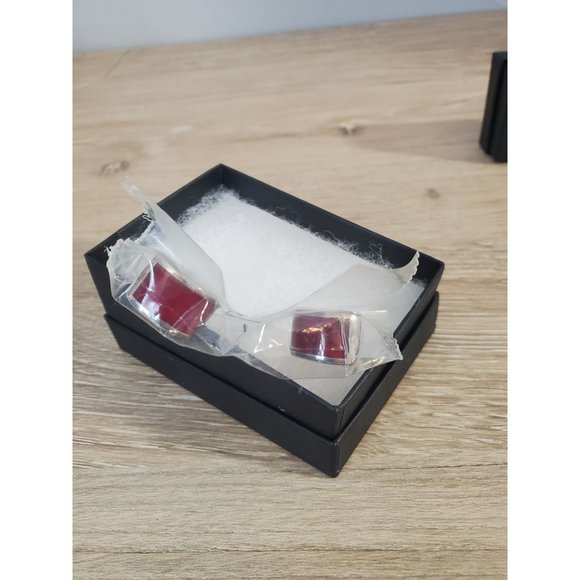 Silpada Sterling Silver Red Jewelry Set Post Earrings and Pendant Vintage Rare - Picture 5 of 8